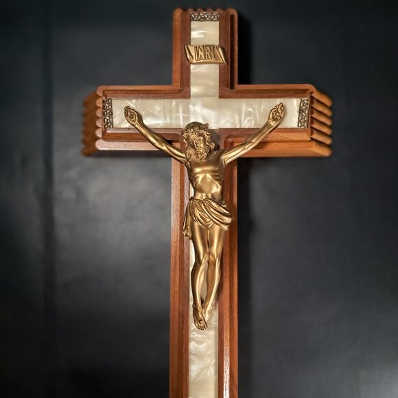 Original Wood Divinity, Crucifix Priest, Sick Call Cross W Original Instructions - Picture 1 of 10